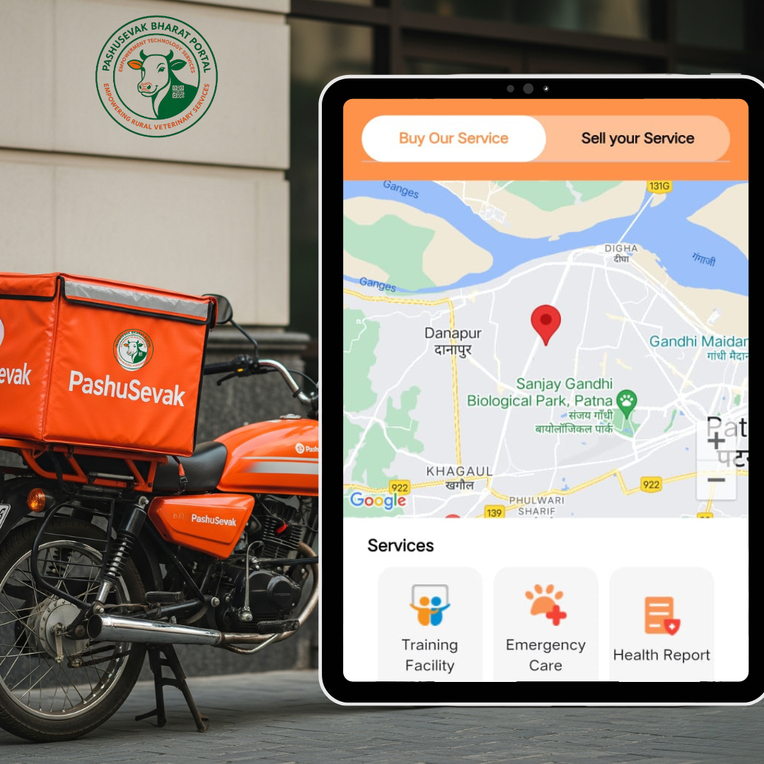 Rural India veterinary on-demand for cattle, buffalo and dairy livestock care by PashuSevak Bharat